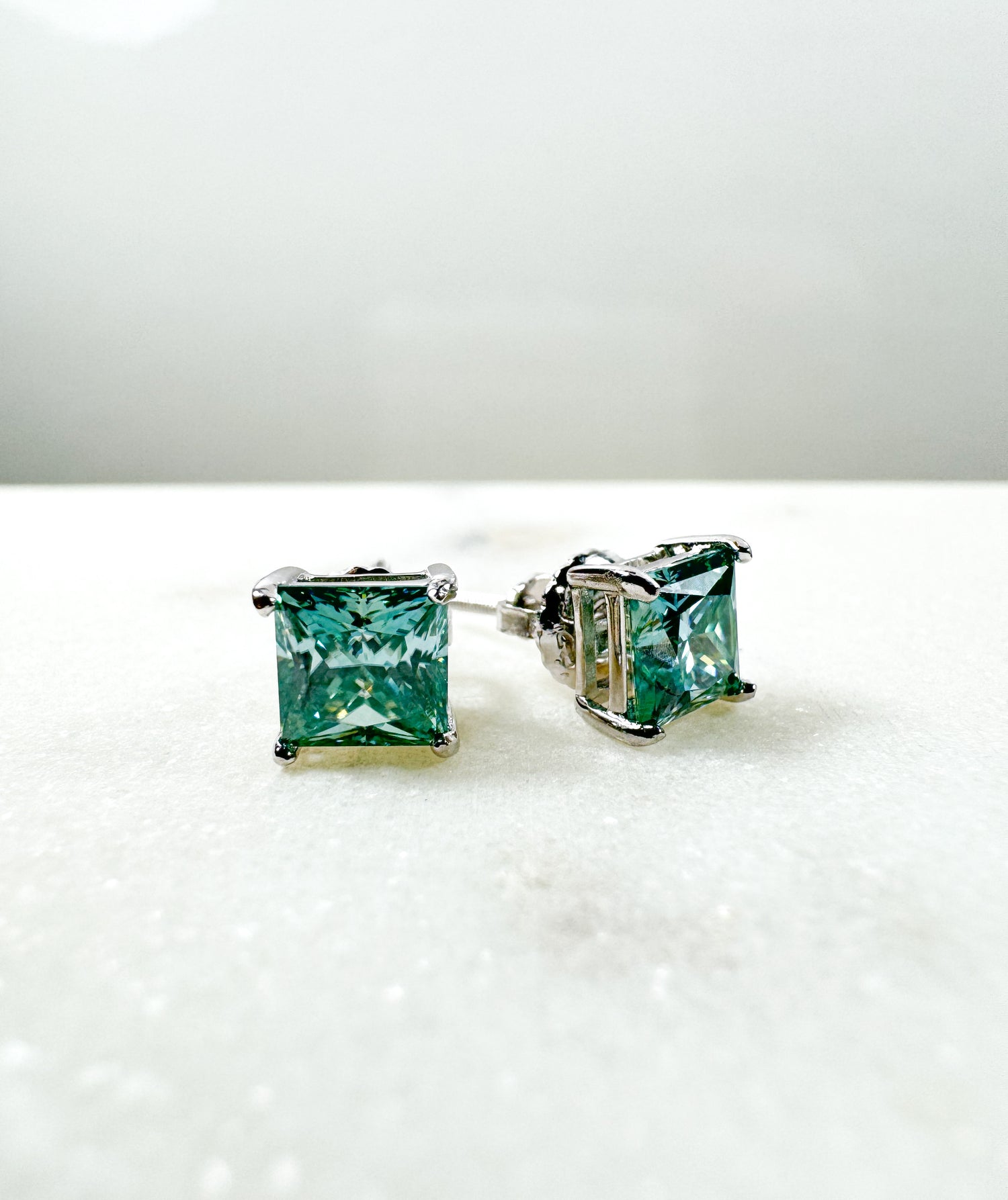 18K | S925 Turquoise Princess Cut Earrings⚡️