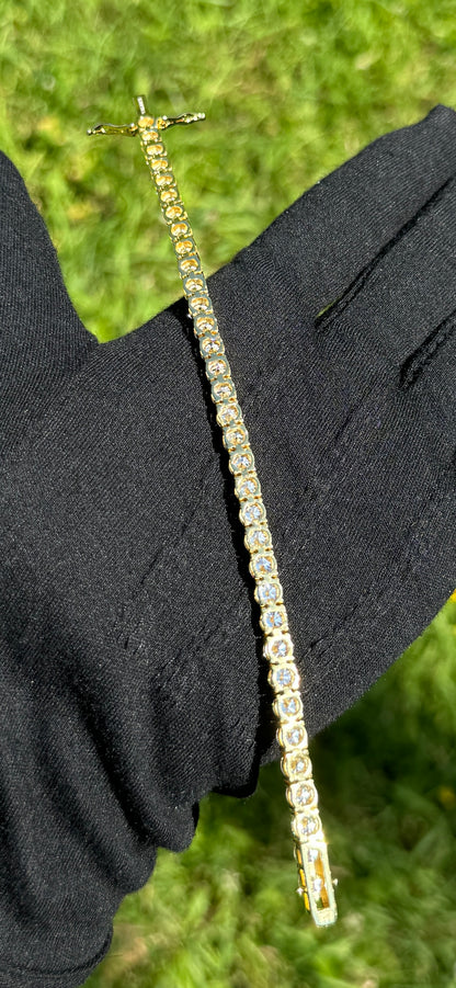 5mm Flawless Moissanite Tennis Bracelet | S925 | 18K Yellow Gold ⚜️