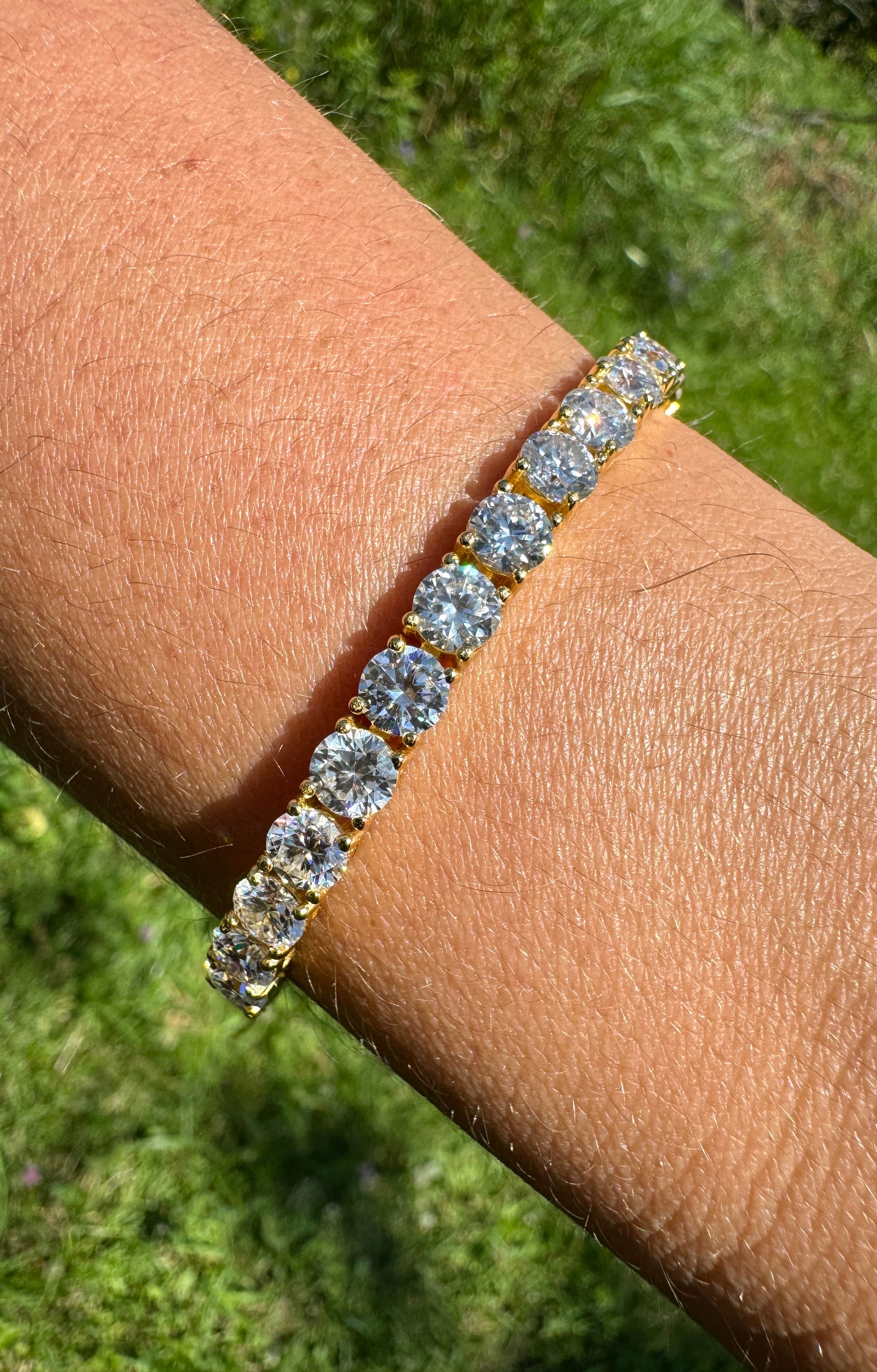 5mm Flawless Moissanite Tennis Bracelet | S925 | 18K Yellow Gold ⚜️