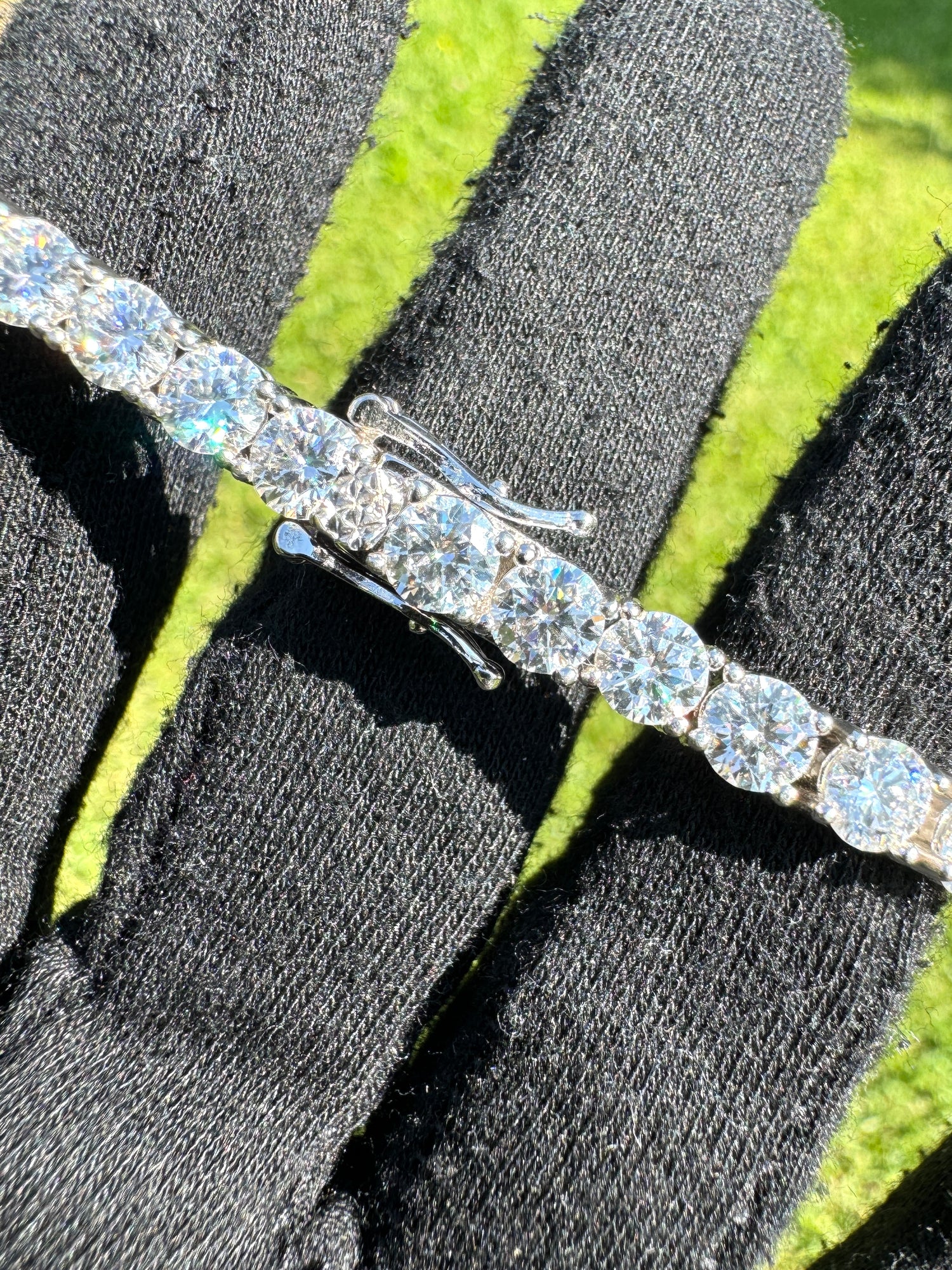 5MM VVS Moissanite Tennis Bracelet | 925 Sterling Silver | 18K White Gold | Passes Diamond Tester ✅