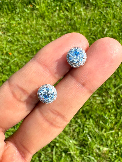 Blue Aura Moissanite Earrings 💎