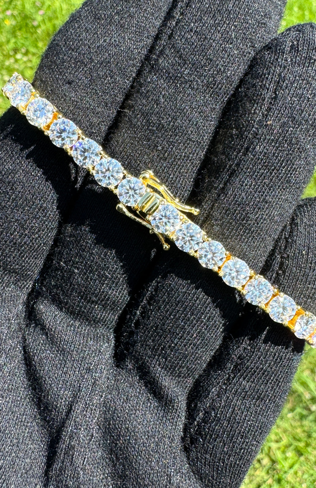 5mm VVS Moissanite Tennis Bracelet | 925 Solid Silver | 18K Yellow Gold | Passes Diamond Tester ✅