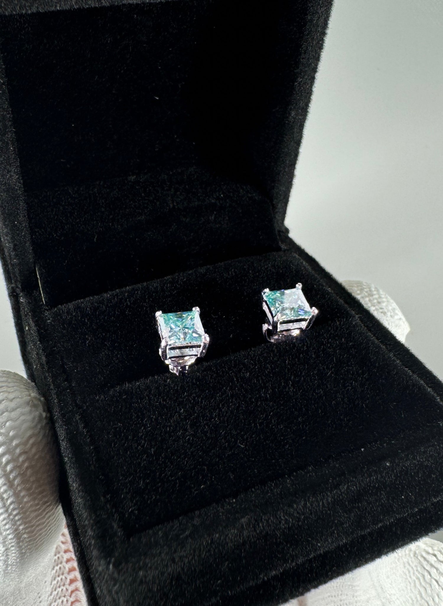 18K | S925 Turquoise Princess Cut Earrings⚡️