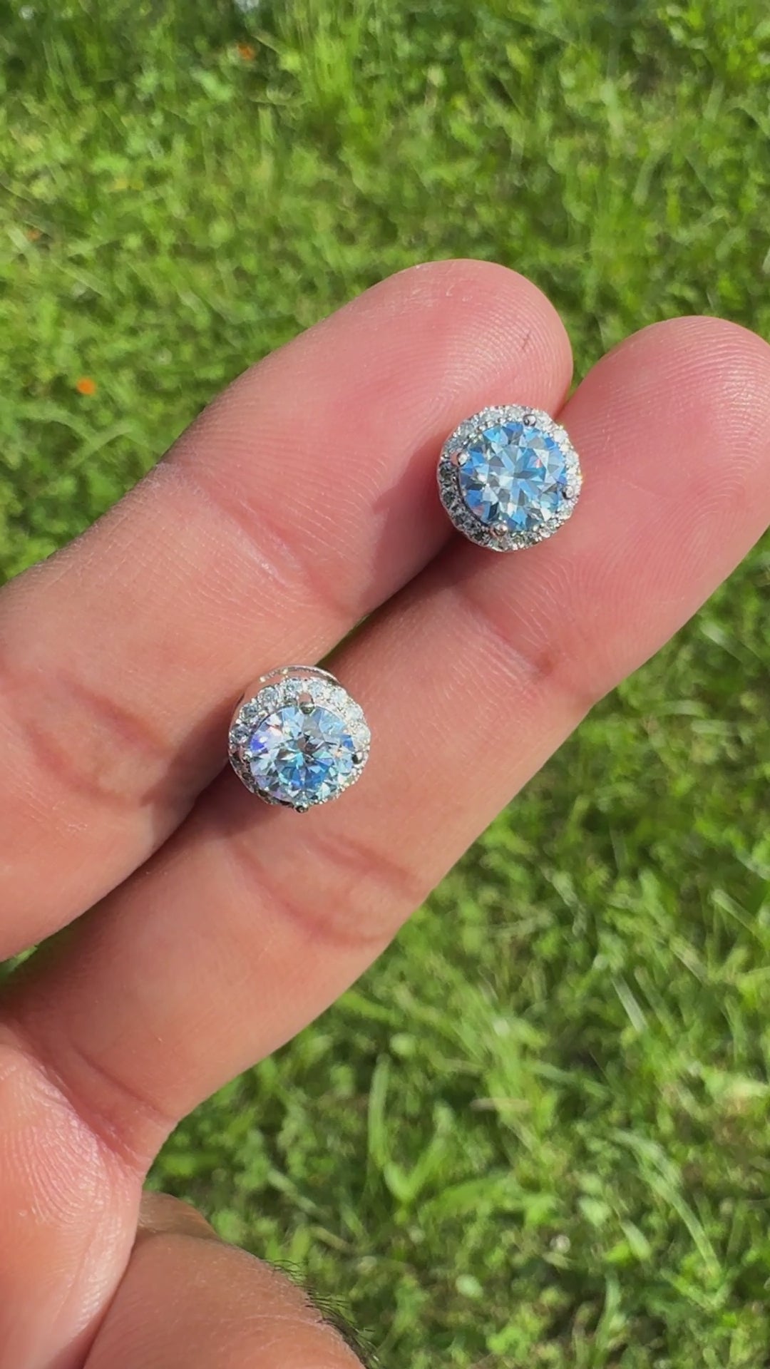 Blue Aura Moissanite Earrings 💎