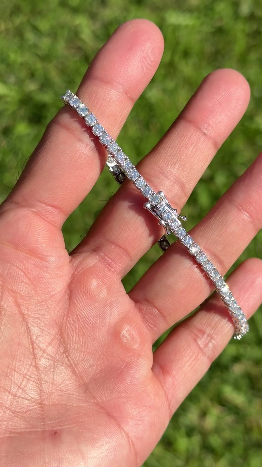 3mm VVS Moissanite Tennis Bracelet S925 | 18K White Gold | Passes Diamond Tester ✅