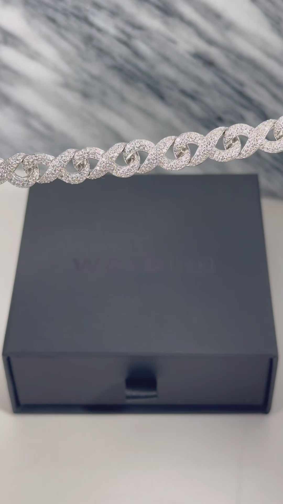 10mm VVS Moissanite Infinity Cuban Bracelet | S925 | 18K White Gold | Passes Diamond Tester ✅