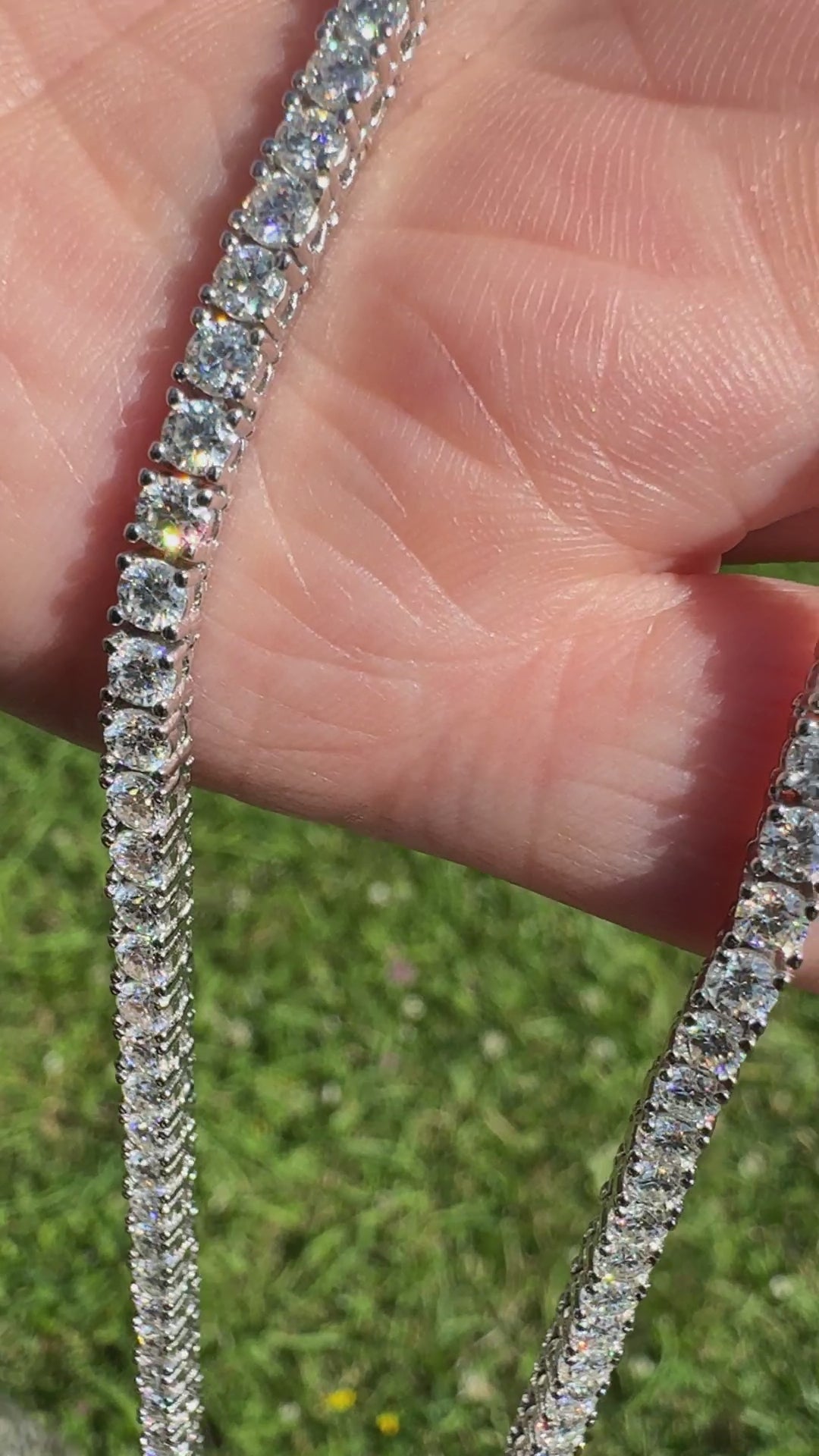 3mm VVS Moissanite Tennis Chain | 925 Sterling Silver | 18K White Gold | Passes Diamond Tester ✅